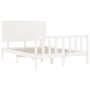 Estructura de cama con cabecero madera maciza blanco 140x200 cm de vidaXL, Camas y somieres - Ref: Foro24-3193402, Precio: 14...