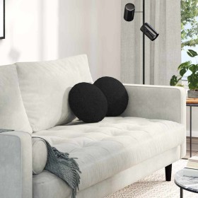 Cojines para asiento 2 pcs Negro Ø30 x 13 cm tela en Decoración | Comprar online en Foru.es