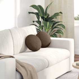 Cojines para asiento 2 pcs Marrón Ø30 x 13 cm tela en Decoración | Comprar online en Foru.es