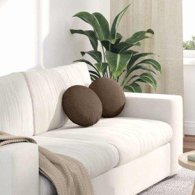 Cojines para asiento 2 pcs Marrón Ø30 x 13 cm tela en Decoración | Comprar online en Foru.es