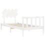 Estructura de cama con cabecero madera maciza blanco 90x200 cm de vidaXL, Camas y somieres - Ref: Foro24-3193452, Precio: 93,...