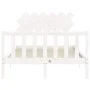 Double bed frame with white solid wood headboard by vidaXL, Beds and slatted bases - Ref: Foro24-3193442, Price: 145,22 €, Di...