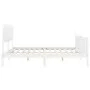 Double bed frame with white solid wood headboard by vidaXL, Beds and slatted bases - Ref: Foro24-3193442, Price: 145,22 €, Di...