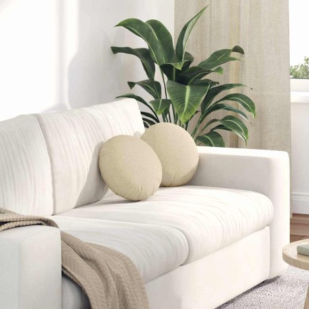 Cojines para asiento 2 pcs Crema Ø30 x 13 cm tela en Decoración | Comprar online en Foru.es