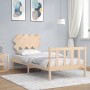 Estructura de cama con cabecero madera maciza 90x200 cm de vidaXL, Camas y somieres - Ref: Foro24-3193451, Precio: 85,96 €, D...