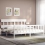 Estructura de cama con cabecero madera maciza blanco 200x200cm de vidaXL, Camas y somieres - Ref: Foro24-3193357, Precio: 155...
