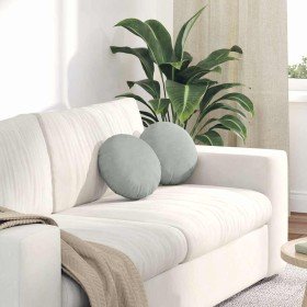 Cojines para asiento 2 pcs Gris Claro Ø 40 x 13 cm Terciopelo en Decoración | Comprar online en Foru.es