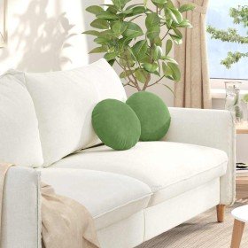 Cojines para asiento 2 pcs Verde claro Ø 40 x 13 cm Terciopelo en Decoración | Comprar online en Foru.es