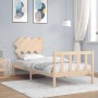 Estructura de cama con cabecero madera maciza de vidaXL, Camas y somieres - Ref: Foro24-3193431, Precio: 90,16 €, Descuento: %