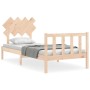 Estructura de cama con cabecero madera maciza de vidaXL, Camas y somieres - Ref: Foro24-3193431, Precio: 90,16 €, Descuento: %