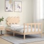 Estructura de cama con cabecero madera maciza de vidaXL, Camas y somieres - Ref: Foro24-3193431, Precio: 90,16 €, Descuento: %