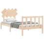 Estructura de cama con cabecero madera maciza de vidaXL, Camas y somieres - Ref: Foro24-3193431, Precio: 90,16 €, Descuento: %