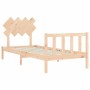 Estructura de cama con cabecero madera maciza de vidaXL, Camas y somieres - Ref: Foro24-3193431, Precio: 90,16 €, Descuento: %