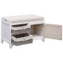 Banco de recibidor de madera de Paulownia blanco 70x33,5x45 cm de vidaXL, Bancos para recibidores y almacenamiento - Ref: For...
