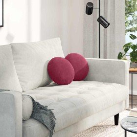Cojines para asiento 2 pcs Rojo vino Ø 40 x 13 cm Terciopelo en Decoración | Comprar online en Foru.es