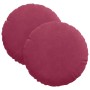 Cojines para asiento 2 pcs Rojo vino Ø 40 x 13 cm Terciopelo en Decoración | Comprar online en Foru.es