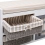 Banco de recibidor de madera de Paulownia blanco 70x33,5x45 cm de vidaXL, Bancos para recibidores y almacenamiento - Ref: For...