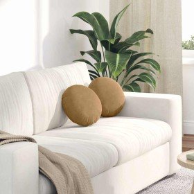 Cojines para asiento 2 pcs Marrón Ø 40 x 13 cm Terciopelo en Decoración | Comprar online en Foru.es