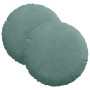 Cojines para asiento 2 pcs Verde Mar Ø 40 x 13 cm Terciopelo en Decoración | Comprar online en Foru.es