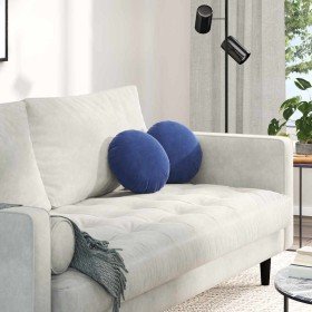 Cojines para asiento 2 pcs Azul Policía Ø 40 x 13 cm Terciopelo en Decoración | Comprar online en Foru.es