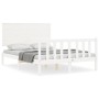 Estructura de cama con cabecero madera maciza blanco 120x200 cm de vidaXL, Camas y somieres - Ref: Foro24-3193397, Precio: 14...
