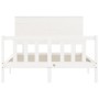 Estructura de cama con cabecero madera maciza blanco 120x200 cm de vidaXL, Camas y somieres - Ref: Foro24-3193397, Precio: 14...