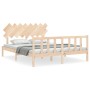 Estructura de cama con cabecero madera maciza 160x200 cm de vidaXL, Camas y somieres - Ref: Foro24-3193476, Precio: 133,05 €,...