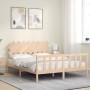Estructura de cama con cabecero madera maciza 160x200 cm de vidaXL, Camas y somieres - Ref: Foro24-3193476, Precio: 133,05 €,...