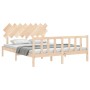 Estructura de cama con cabecero madera maciza 160x200 cm de vidaXL, Camas y somieres - Ref: Foro24-3193476, Precio: 133,05 €,...