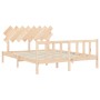 Estructura de cama con cabecero madera maciza 160x200 cm de vidaXL, Camas y somieres - Ref: Foro24-3193476, Precio: 133,05 €,...