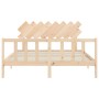 Estructura de cama con cabecero madera maciza 160x200 cm de vidaXL, Camas y somieres - Ref: Foro24-3193476, Precio: 133,05 €,...