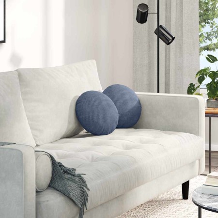 Cojines para asiento 2 pcs Azul Ø 30 cm Tela de pana en Decoración | Comprar online en Foru.es