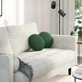 Cojines para asiento 2 pcs Verde oscuro Ø 30 cm Tela de pana en Decoración | Comprar online en Foru.es