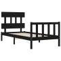 Estructura de cama individual con cabecero madera maciza negro de vidaXL, Camas y somieres - Ref: Foro24-3193300, Precio: 118...