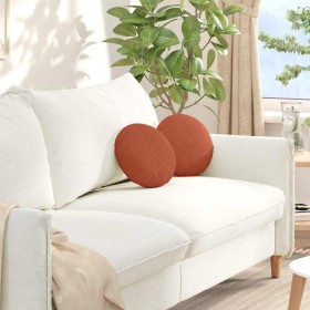 Cojines para asiento 2 pcs Rojo Naranja Ø 30 cm Tela de pana en Decoración | Comprar online en Foru.es