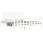 Estructura cama de matrimonio con cabecero madera maciza blanco de vidaXL, Camas y somieres - Ref: Foro24-3193482, Precio: 16...