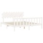Estructura cama de matrimonio con cabecero madera maciza blanco de vidaXL, Camas y somieres - Ref: Foro24-3193482, Precio: 16...