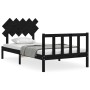 Estructura de cama con cabecero madera maciza negro 100x200 cm de vidaXL, Camas y somieres - Ref: Foro24-3193460, Precio: 129...