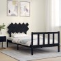 Estructura de cama con cabecero madera maciza negro 100x200 cm de vidaXL, Camas y somieres - Ref: Foro24-3193460, Precio: 129...