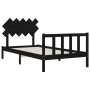 Estructura de cama con cabecero madera maciza negro 100x200 cm de vidaXL, Camas y somieres - Ref: Foro24-3193460, Precio: 129...