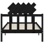 Estructura de cama con cabecero madera maciza negro 100x200 cm de vidaXL, Camas y somieres - Ref: Foro24-3193460, Precio: 129...