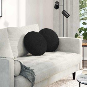 Cojines para asiento 2 pcs Negro Ø40 x 13 cm tela en Decoración | Comprar online en Foru.es