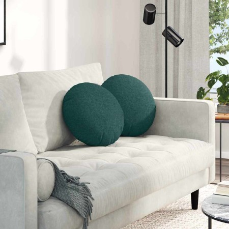 Cojines para asiento 2 pcs Verde oscuro Ø40 x 13 cm tela en Decoración | Comprar online en Foru.es