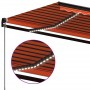 Toldo manual retráctil con LED naranja y marrón 450x350 cm en Toldos | Comprar online en Foru.es