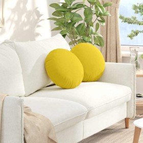 Cojines para asiento 2 pcs Amarillo Claro Ø40 x 13 cm tela en Decoración | Comprar online en Foru.es