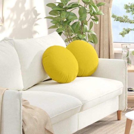 Cojines para asiento 2 pcs Amarillo Claro Ø40 x 13 cm tela en Decoración | Comprar online en Foru.es