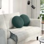 Cojines para asiento 2 pcs Verde oscuro Ø 40 x 13 cm Terciopelo en Decoración | Comprar online en Foru.es