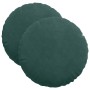 Cojines para asiento 2 pcs Verde oscuro Ø 40 x 13 cm Terciopelo en Decoración | Comprar online en Foru.es