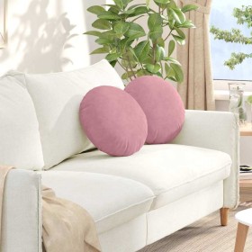 Cojines para asiento 2 pcs Rosa Ø 40 x 13 cm Terciopelo en Decoración | Comprar online en Foru.es