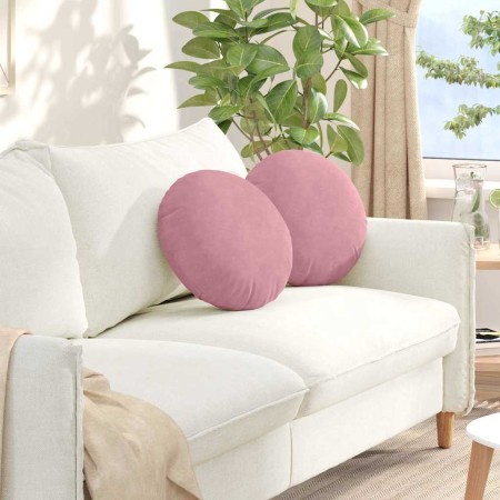 Cojines para asiento 2 pcs Rosa Ø 40 x 13 cm Terciopelo en Decoración | Comprar online en Foru.es